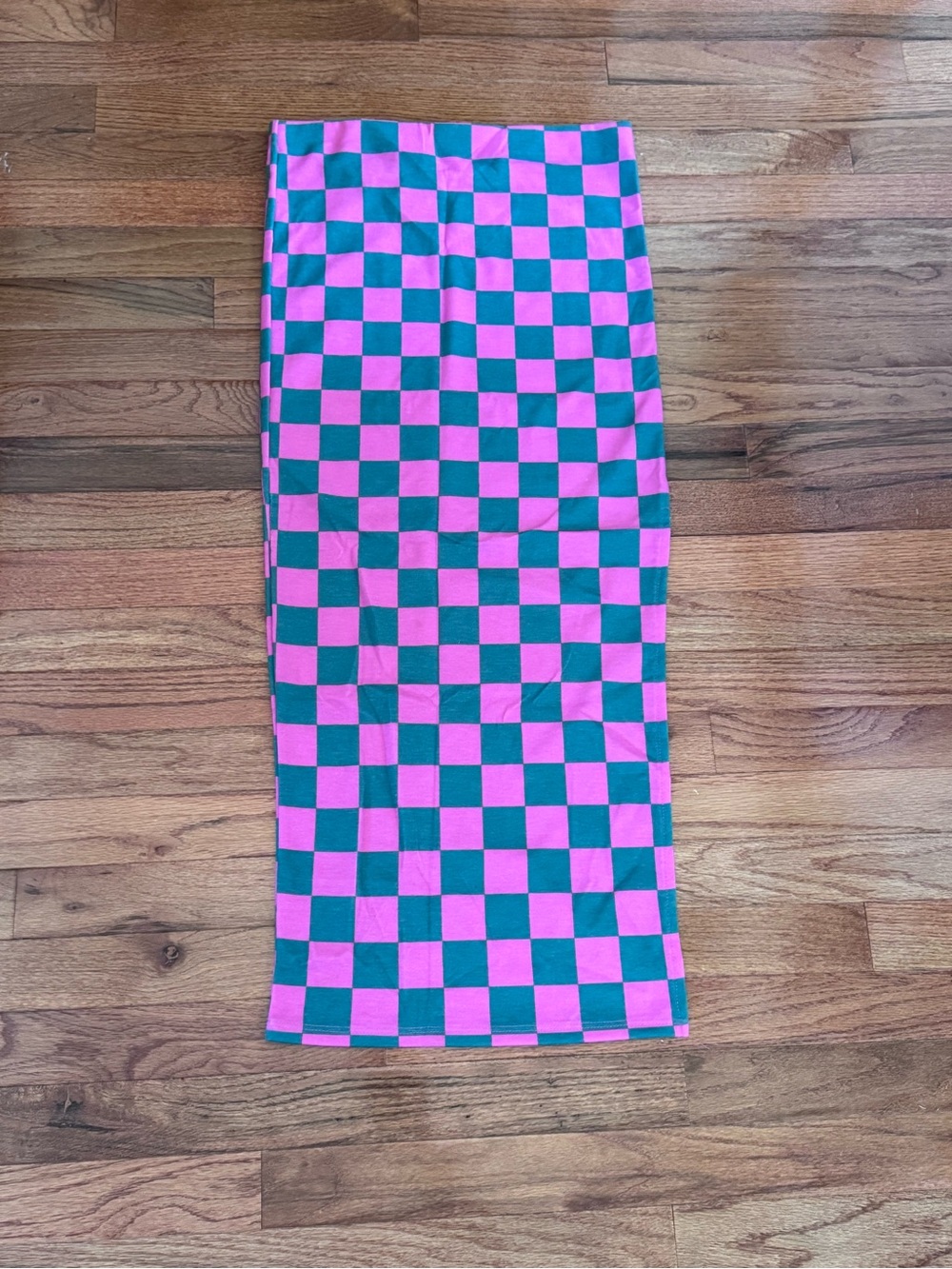 Jade by Jane Checkerboard Maxi Skirt in Pink and Green - Picture 2 of 6